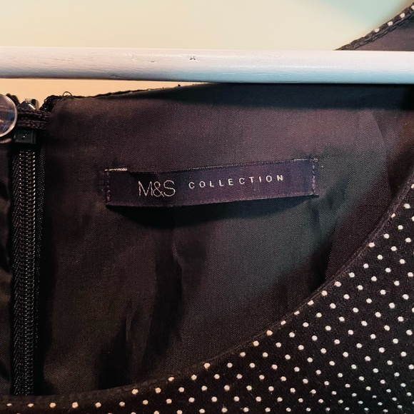 M&S Black & White Polka Dot Dress Size 16 (UK) - Picture 3 of 4
